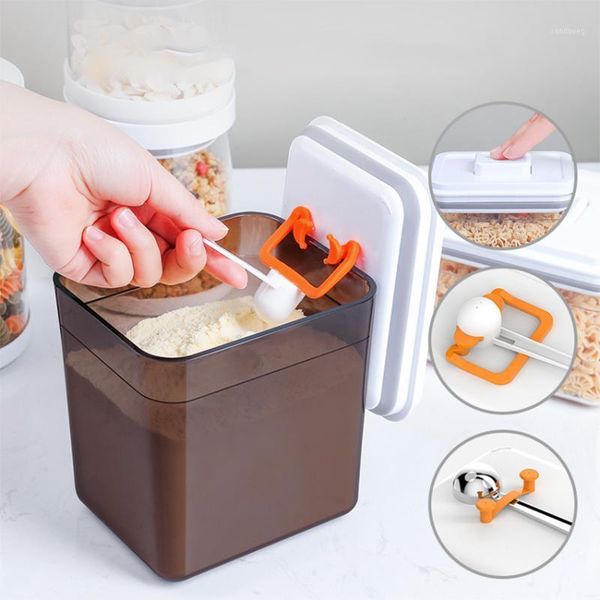 

storage bottles & jars large capacity sealed multi-function rice bucket box kitchen household cereal dispenser grain container boxs