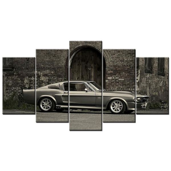 

paintings modular 5 pcs canvas painting home decor pictures mustang shelby supercar modern printed poster for living room wall art frame