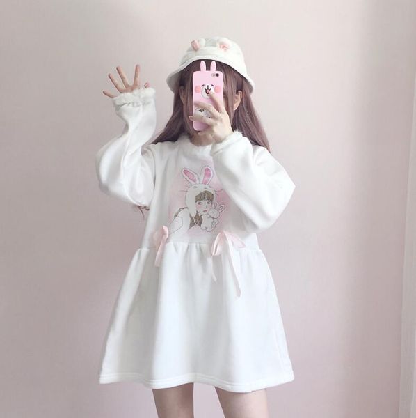 

casual dresses spring lolita 2021 japanese kawaii cute cat anime white dress mesh patchwork sweet female clothing college sty, Black;gray