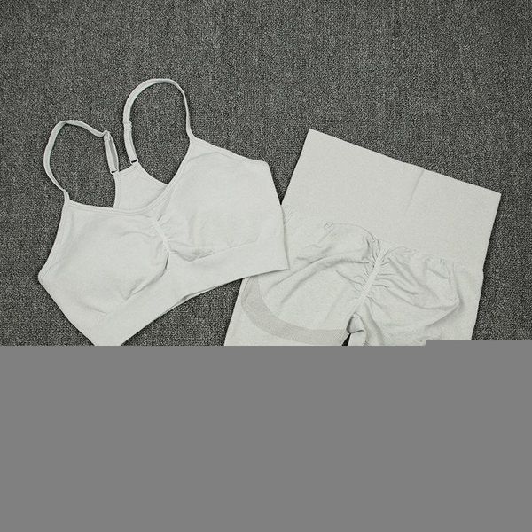 

yoga outfit 2pcs women sport suit gym set bra seamless shorts workout running clothing wear athletic