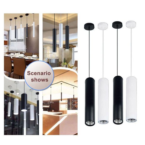 

pendant lamps est modern minimalist cafe chandeliers led restaurant cob spotlights long tube hanging lamp bar table cylindrica