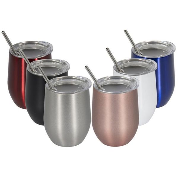 

mugs 2pcs/set stainless steel 12oz beer cup wine tumbler portable outdoor travel coffee cocktail drinking metal
