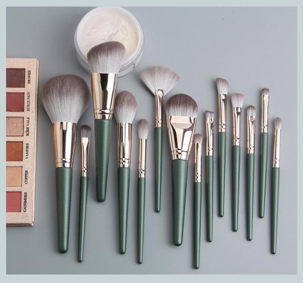 

makeup brushes maange 14pcs pro green cloud set cosmetic powder eye shadow blush blending brush beauty tool maquiagem