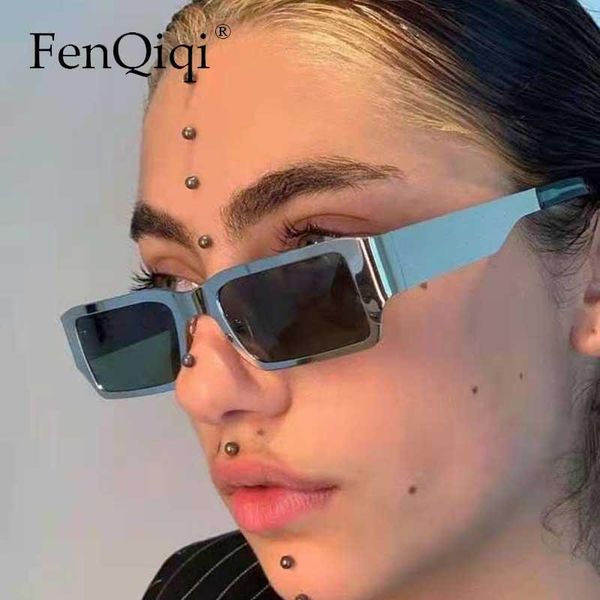 

sunglasses small rectangle metal square oculos feminino punk eyewear vintage stainless steel shades glasses, White;black