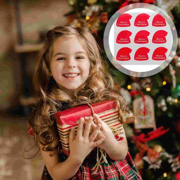 

gift wrap 20 sheets xmas hat shape sealing stickers self-adhesive wrapping