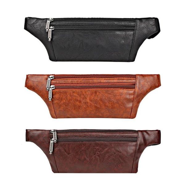 

waist bags fashion men shoulder bag pu leather fanny chest packs crossbody