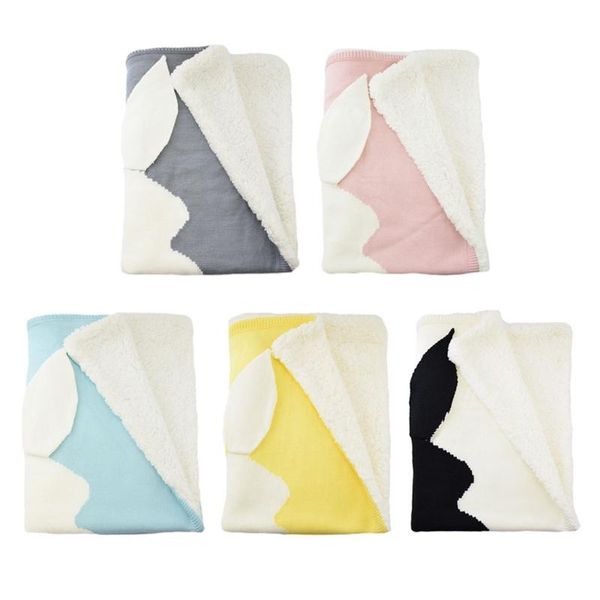 

cartoon ear knitted blanket children born infant sleeping swaddle wrap l9cd blankets & swaddling