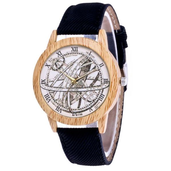 

wristwatches women classic fashion casual leather strap watch latitude and longitude analog quartz round, Slivery;brown