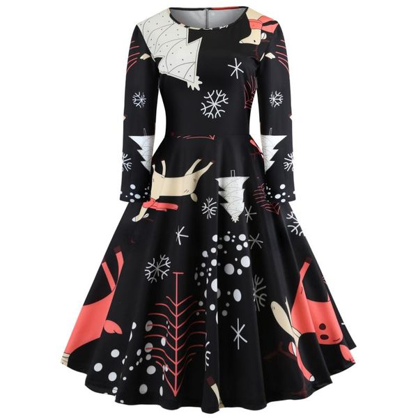 

ghost printing 2021 design style casual women dress spring sweet autumn winter party vintage ladies dresses, Black;gray