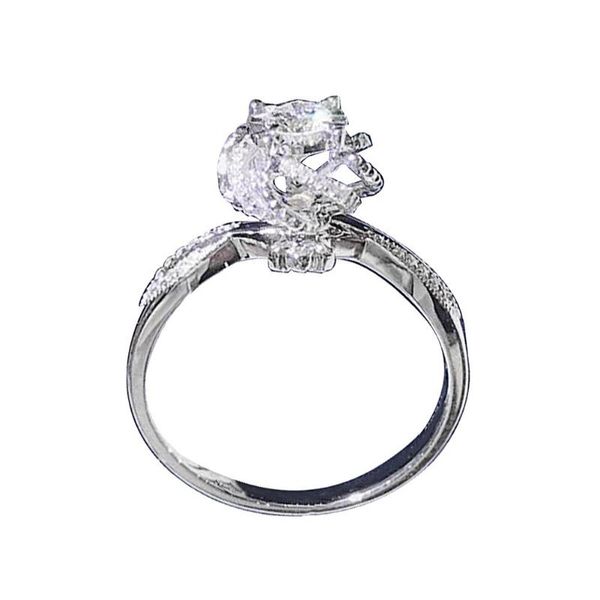 

wedding rings women engagement hollow floral cubic zirconia finger ring bridal jewelry gift, Slivery;golden
