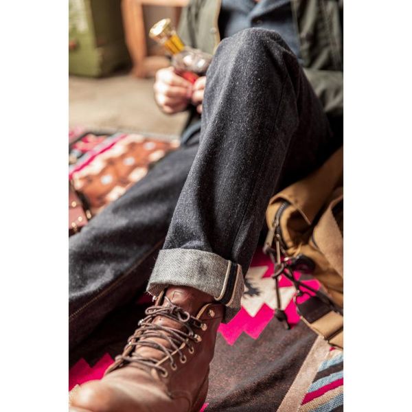 

sd-107 slim tapered jeans selvage denim men work wear pants men's, Blue