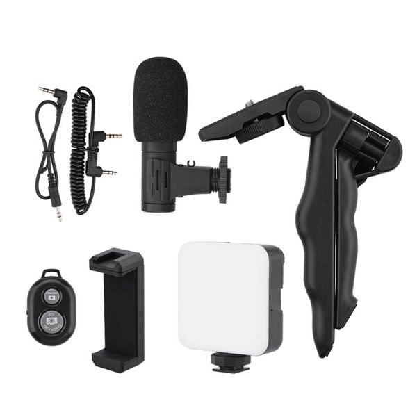 Штатики Smartphone Vlogging Kit Видеозапись Оборудование с штативом Fill Light Затвор для камеры Телефон Vlogger Kits