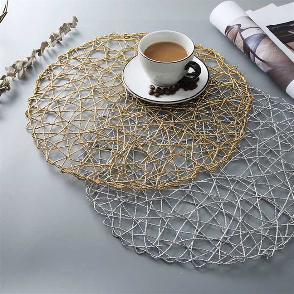 

mats & pads japanese-style woven home round insulation placemat, pvc waterproof non-slip placemat