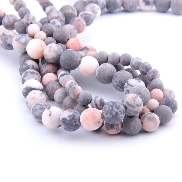 

other natural matte pink zebra stone beads 6 8 10 12mm round dull polish loose gem for jewelry making bracelet neckalce