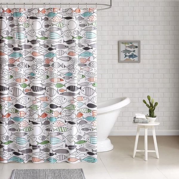 

shower curtains cute fish bath curtain waterproof polyester geometric pattern screen for bathroom180x180cm