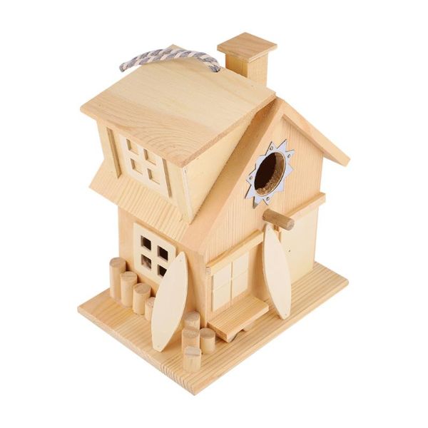 

bird cages house with post wooden hanging birdhouse backyard decoration