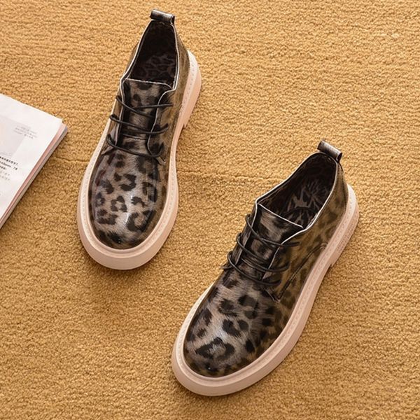 

2021 Spring Women Casual Shoes Fashion Leopard Shoes Flat Ladies Brand Footwear A1109