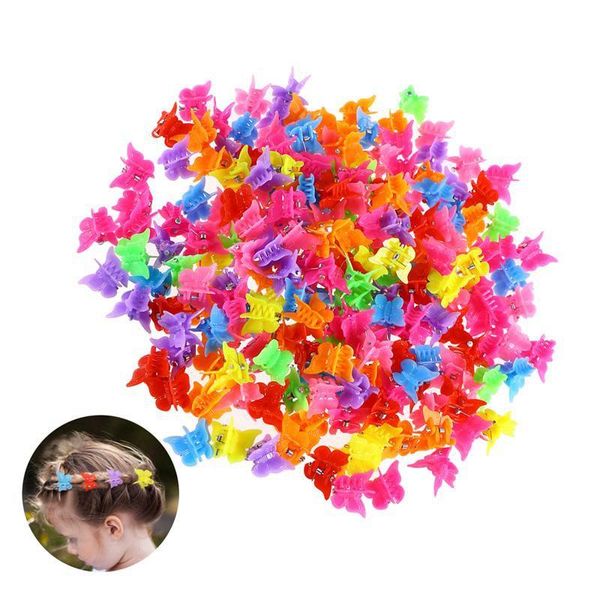 100 pz/set Bambini Artigli Dei Capelli Colore Misto Farfalla Girasole Cuore a Forma di Stella Mini Bambino Bambini Clip di Capelli Accessori