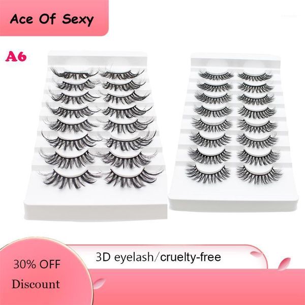 

aceof8pairs mink eyelashes natural long false faux 3d eyelash extension lashes makeup1