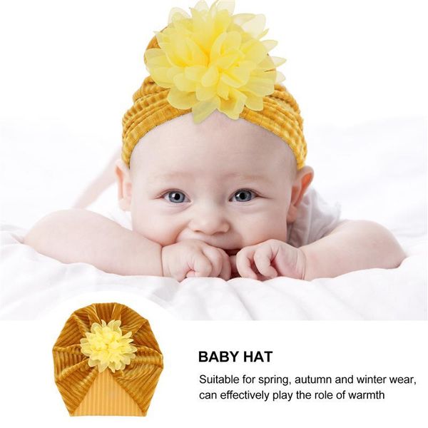 

caps & hats 2pcs turban hat comfortable baby soft breathable wearing, Yellow