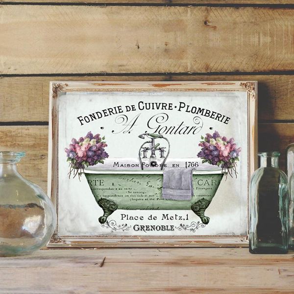 

paintings vintage retro painting bathroom decor poster pictures for room design nordic canvas wall art printing wc toilet