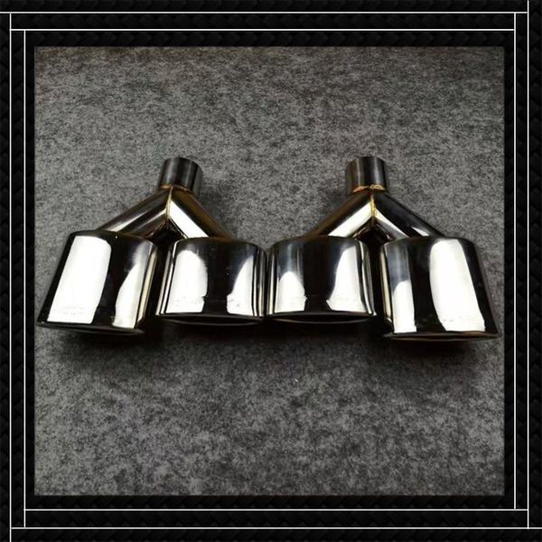 

motorcycle exhaust system 1 pair y model oval pipes car universal stainless steel muffler repalcement manifold length 255mm out 75mm