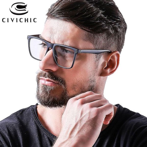 

fashion sunglasses frames chic business leisure men glasses retro myopia optical eyeglasses tr90 frame nailed eyewear uv lunette de vue gafa, Black