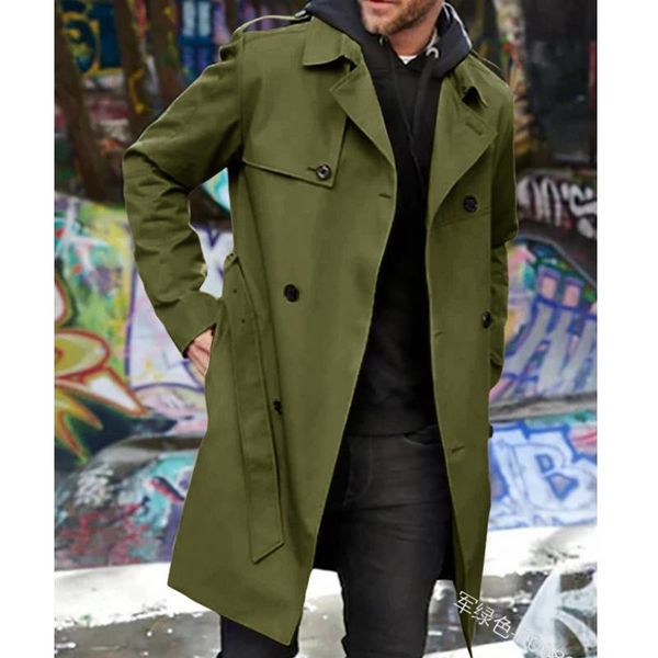 

men's trench coats wepbel coat jackets slim fits outwear solid color lapel fit single-breasted casual, Tan;black