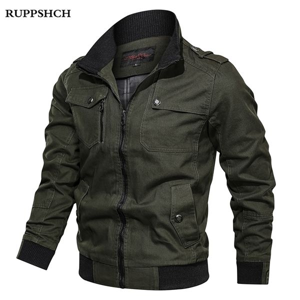 

autumn men casual stand-up collar jacket zipper pocket large size cotton thin 210811, Black;brown