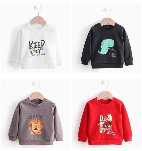 

childrens autumn clothing cotton kids baby boys girls hoodies printed toddler long sleeve t shirt infant sweatshirt, Black