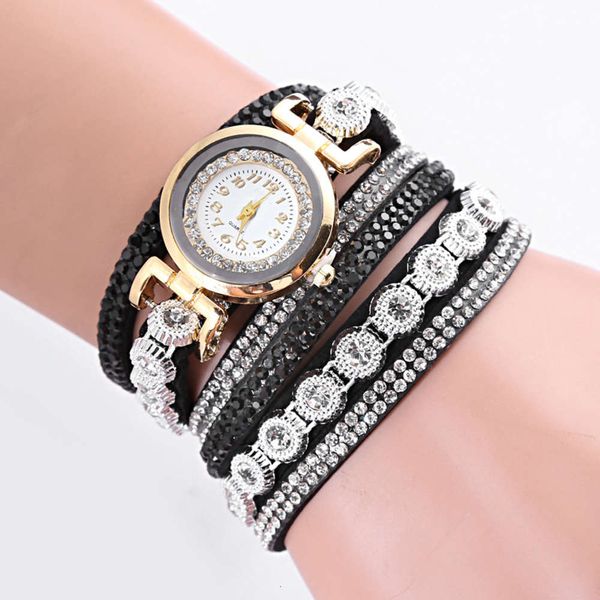 

watch velvet woven women's fashion diamond inlaid, Slivery;brown