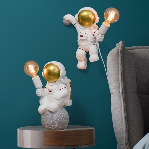 

table lamps astronaut art deco resin lamp bedroom creative living room loft decoration space man desk light led