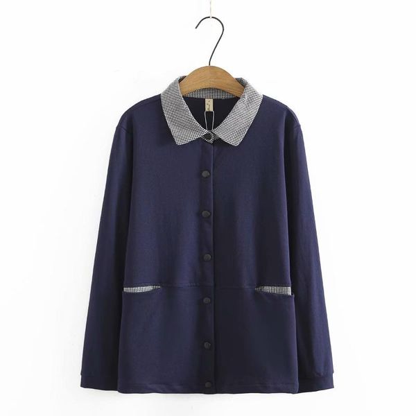 

women's jackets plus size jacket turn-down colar patchwork autumn 2021 clothing loose cotton outerwear coat women, Black;brown