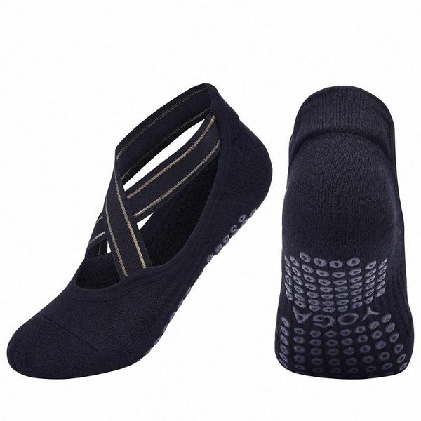 

2020 bandage yoga socks anti slip towel bottom pilates sock breathable quick dry backless barre dance socks p54i, Black