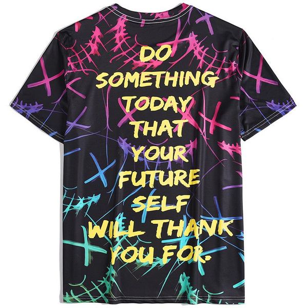 

men's t-shirts 2021 summer t-shirt loose 3d printing harajuku oversized casual o-neck hip-hop sports top, White;black