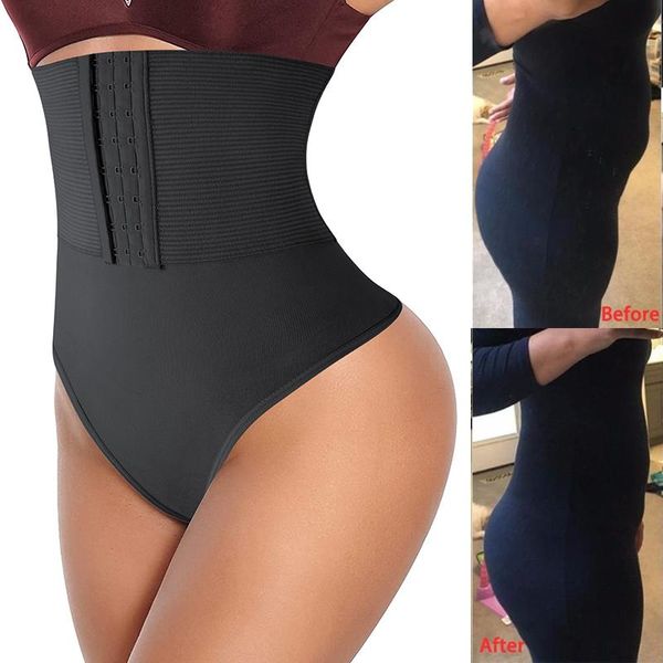 

women's shapers women waist cincher girdle tummy slimmer thong panty shapewear double control body shaper thigh slimming underwear, Black;white