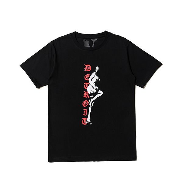 

brand t shirt v lone fashion br red pole dancer sanskrit letter printed short sleeve t-shirt men's women's versatile rou, White;black