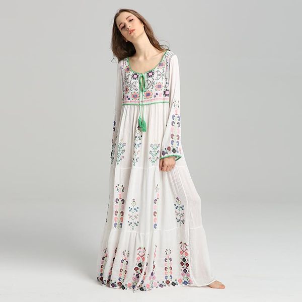 

embroidery flower dress fashion bloggers to draw string lace-up (film) casual dresses, Black;gray