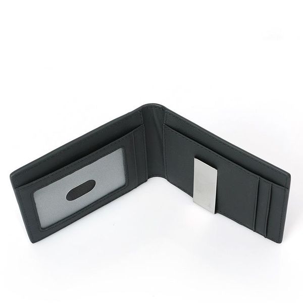 

new men's carbon fiber grain dollar clip bag foreign trade short fashion wallet rfid antimagnetic, Black
