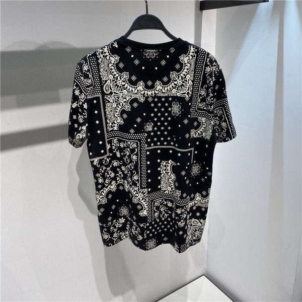 

men's t-shirts 2021 summer short-sleeved t-shirt personality cashew flower printing half-sleeve ins fashion trend, White;black