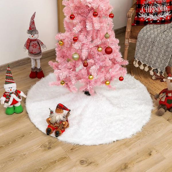 

christmas decorations tree skirt white faux fur merry year home xmas-tree for