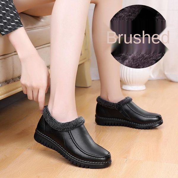 

boots 2021 winter mother cotton shoes soft bottom non-slip ladies snow middle-aged and elderly women waterproof, Black