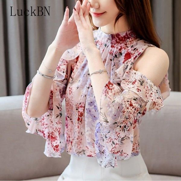 

women's blouses & shirts fashion summer chiffon shirt women and off shoulder blouse blusa feminina, White