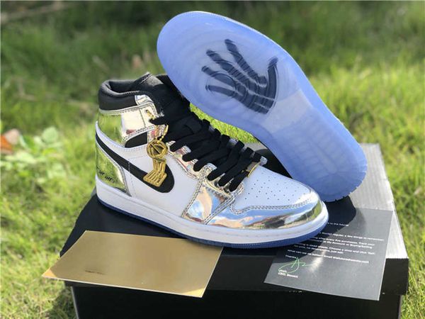 

jumpman 1 high pass the torch mens basketball shoes silver reflective running sneakers men sport trainers full size shipment 40.5--47.5slgh