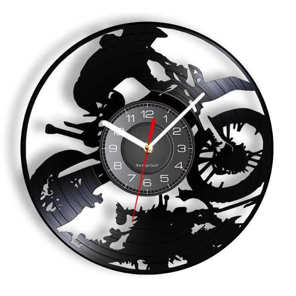 

wall clocks scrambling dirt motorbike racing sports record shadow art clock motocross rider off roading home decor hanging watch