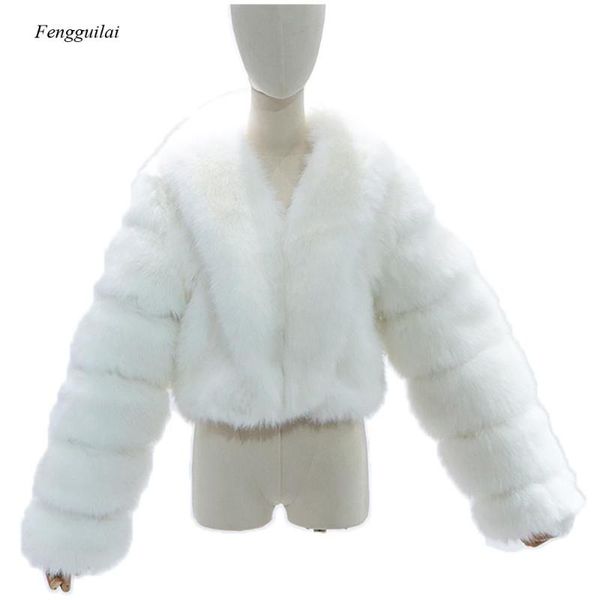 

women's fur & faux warm winter women clothing coat over size for 4xl coats jackets fluffy overcoats, Black