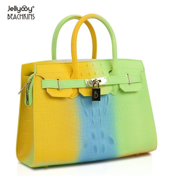 

soft color frosted matte crocodile jelly zipper women's handbag