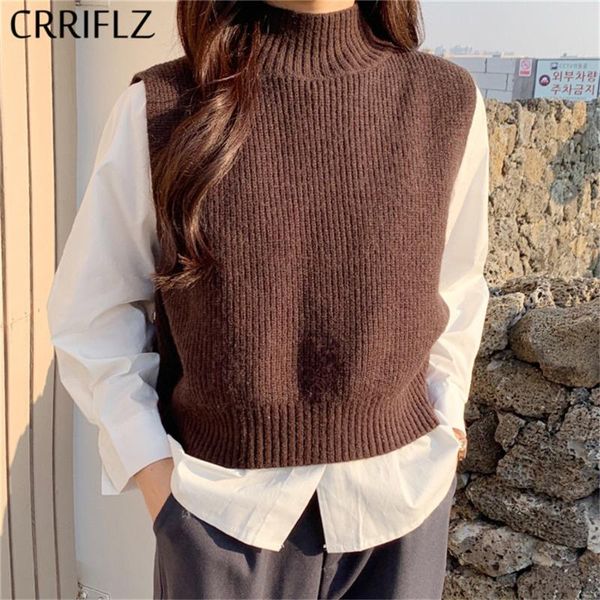 

women's vests  casual pullover polyester crriflz regular solid o-neck, Black;white