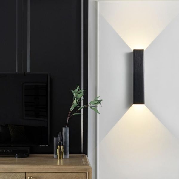 

wall lamp 12w 18w led home decoration background bedroom living room study bedside brushed surface modern creativity lp28