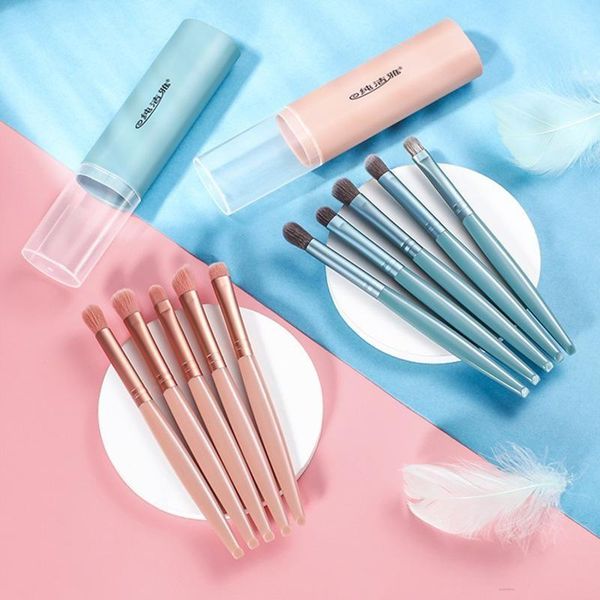 

makeup brushes 5pcs portable storage beauty tools mini set soft hair eye professional eyeshadow